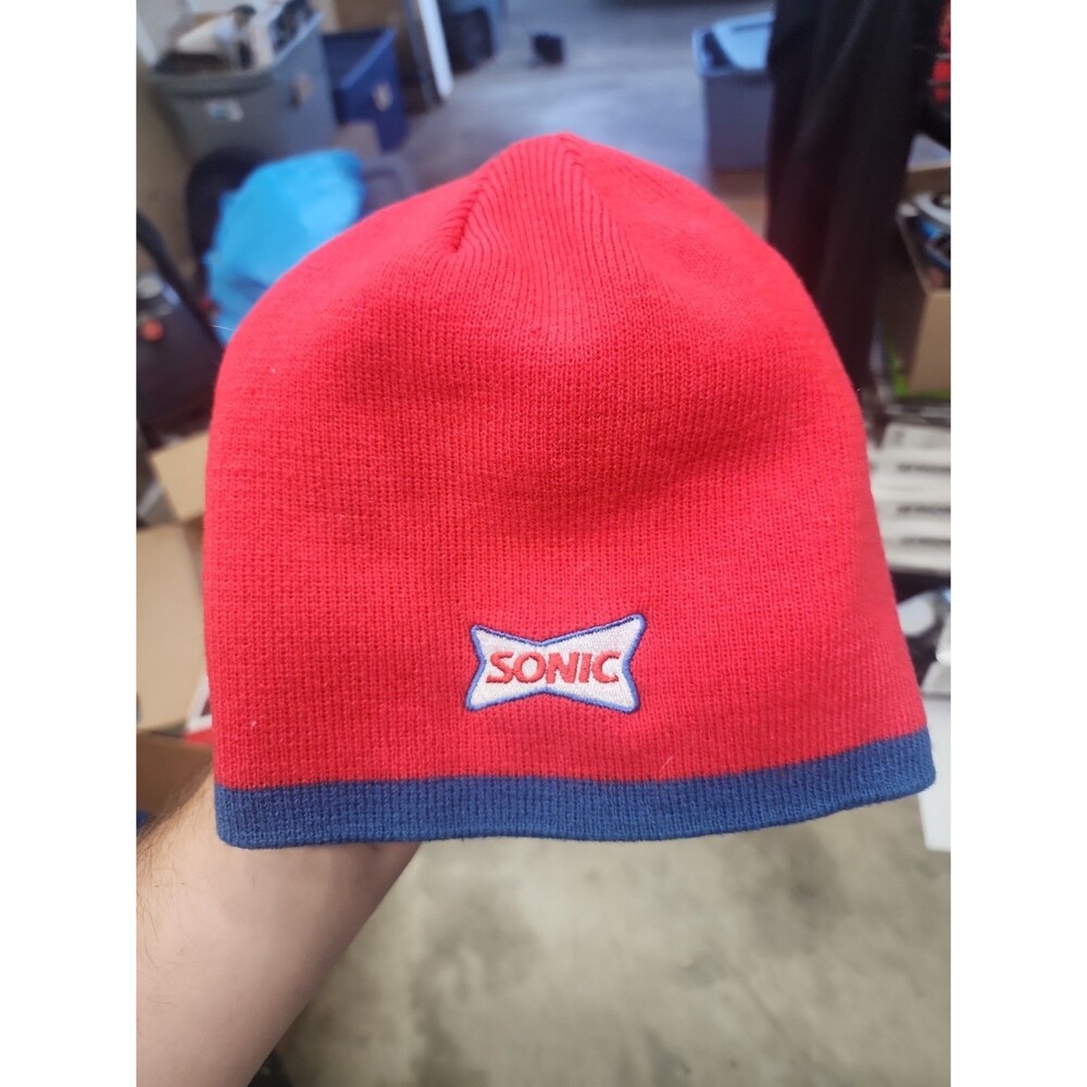 Sonic Drive-In Red & Blue Knit Beanie – Employee Uniform Promo Hat
